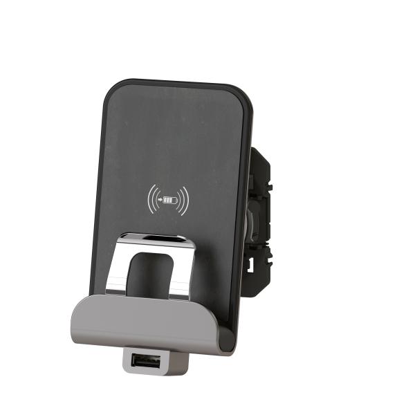 Vignette 2 produit Chargeur  induction + chargeur USB Type - A dooxie finition mtallise | Ref : 600348