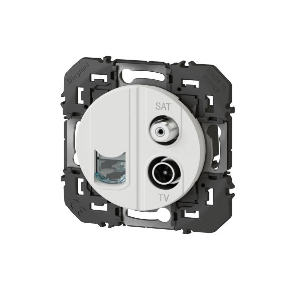 Vignette 2 produit Prise TV - SAT + RJ45 cat6 STP compacte dooxie finition blanc | Ref : 600358