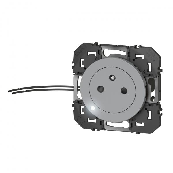 Vignette 2 produit Prise de courant 2P+T  voyant Surface dooxie 16A finition alu | Ref : 600420