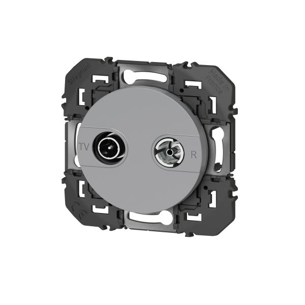 Vignette 2 produit Prise TV-R dooxie - finition alu - avec support | Ref : 600454