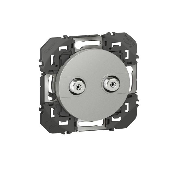 Vignette 2 produit Prise rseau cbl AFORM type F dooxie  toile blinde finition alu | Ref : 600457