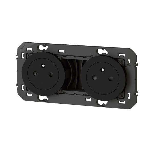 Vignette 2 produit Double prise de courant 2P+T Surface dooxie 16A pr�c�bl�es - noir | Ref : 600532