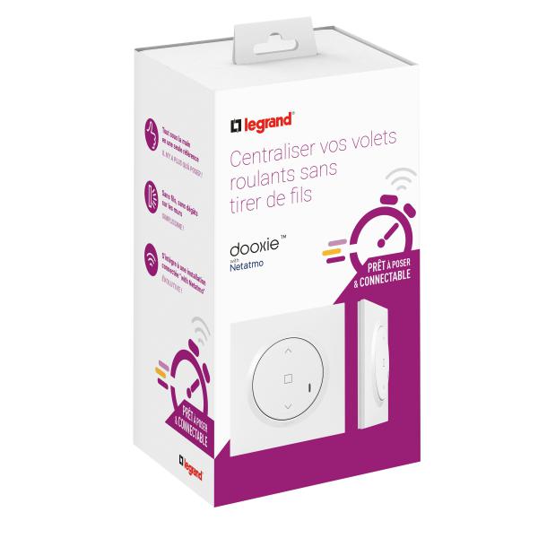 Vignette 2 produit Prêt - à - poser dooxie centraliser un volet roulant avec 1 commande sans fil et 1 interrupteur 230V~ livré complet blanc | Ref : 600696