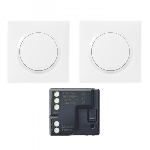 Vignette 2 produit Prt  poser dooxie 2 commandes sans fil sans pile + 1 micromodule - blanc | Ref : 600699L