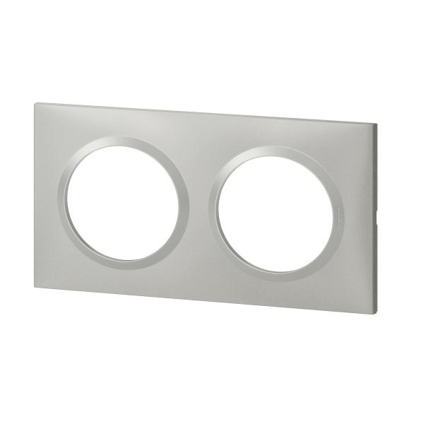 Vignette 2 produit Plaque carre dooxie 2 postes finition effet aluminium | Ref : 600852