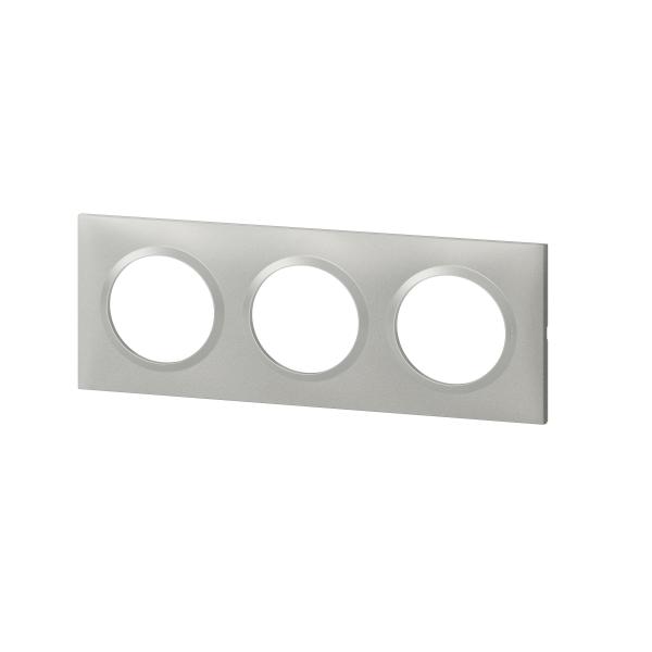 Vignette 2 produit Plaque carre dooxie 3 postes finition effet aluminium | Ref : 600853
