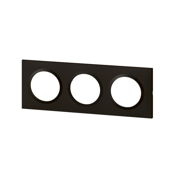 Vignette 2 produit Plaque carrée dooxie 3 postes finition noir velours | Ref : 600863