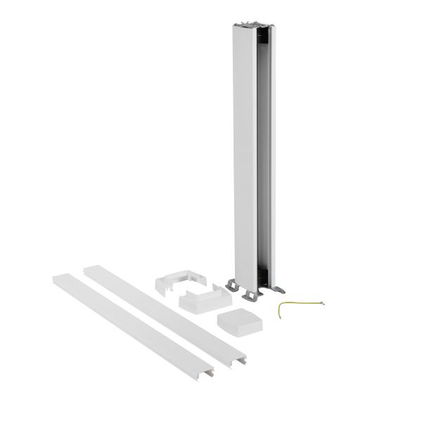 Vignette 2 produit Colonnette � clippage direct 1 compartiment 2 faces hauteur 0,68m couvercle PVC et corps en alu � blanc RAL9003 | Ref : 653003