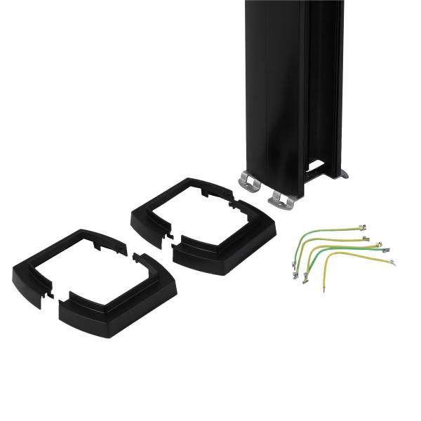 Vignette 2 produit Colonne universelle 2 compartiments hauteur 2,70m couvercle et corps en alu � noir RAL9017 | Ref : 653132