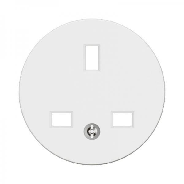 Vignette 2 produit Enjoliveur prise 2P+T Standard Britannique nouveau Cliane - Blanc | Ref : CB0160