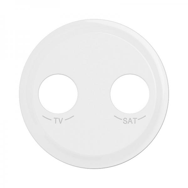 Vignette 2 produit Enjoliveur prise TV-SAT nouveau Cliane toile blinde - Blanc | Ref : CB0392