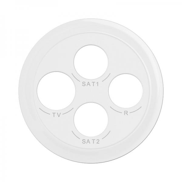 Vignette 2 produit Enjoliveur prise TV-R-SAT-SAT 2 cbles nouveau Cliane - Blanc | Ref : CB0393