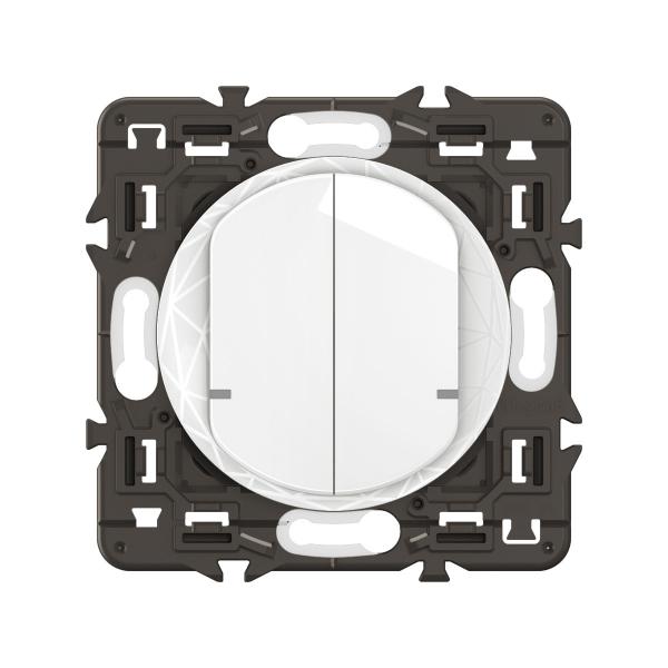 Vignette 2 produit Interrupteur filaire double nouveau Cliane with Netatmo avec Neutre - Blanc | Ref : CB0416