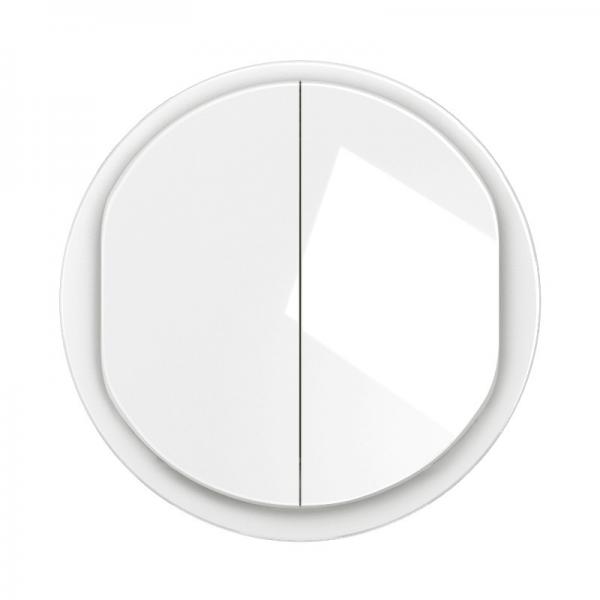 Vignette 2 produit Enjoliveur double poussoir NO+NF  voyant nouveau Cliane - Blanc Antimicrobien | Ref : CB3027