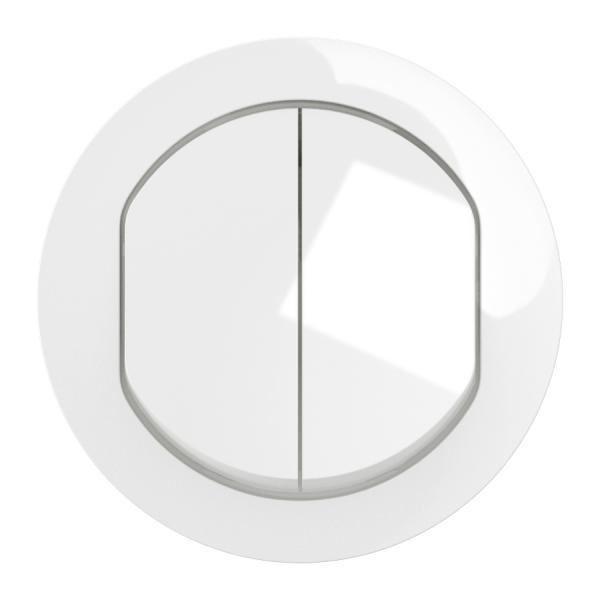 Vignette 2 produit Enjoliveur double inter ou va-et-vient nouveau Cliane - Blanc IP44 | Ref : CB4001