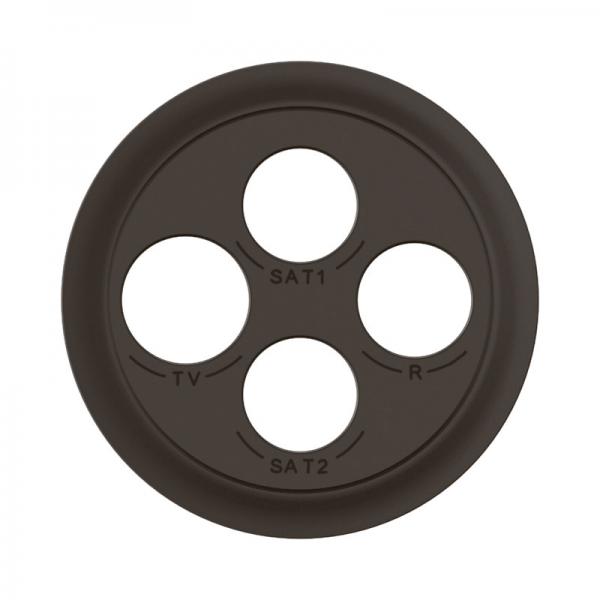 Vignette 2 produit Enjoliveur prise TV-R-SAT-SAT 2 cbles nouveau Cliane - Noir | Ref : CN0393