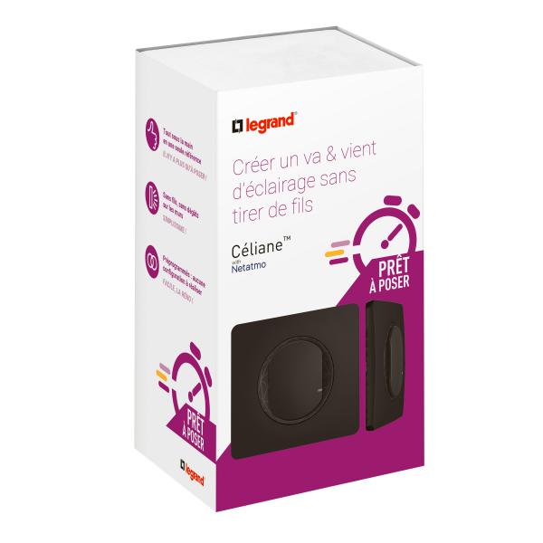 Vignette 2 produit Prt--Poser nouveau Cliane crer un va-et-vient, inter + cde sans fils - Noir | Ref : CN0404