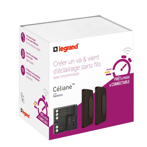 Vignette 2 produit Prt--Poser nouveau Cliane crer un va-et-vient, micromodule+2cdes ss fils - Noir | Ref : CN0405