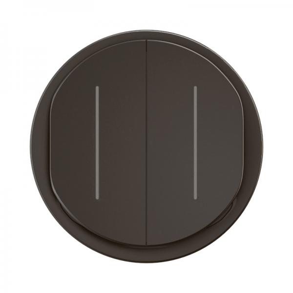 Vignette 2 produit Enjoliveur interrupteur va-et-vient double tmoin nouveau Cliane - Noir | Ref : CN2007