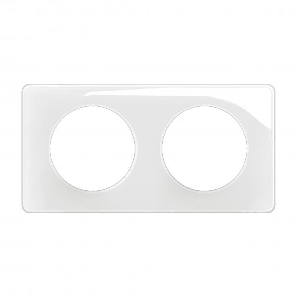 Vignette 2 produit Plaque de finition nouveau Cliane 2 postes - Blanc Emaill | Ref : CP0002