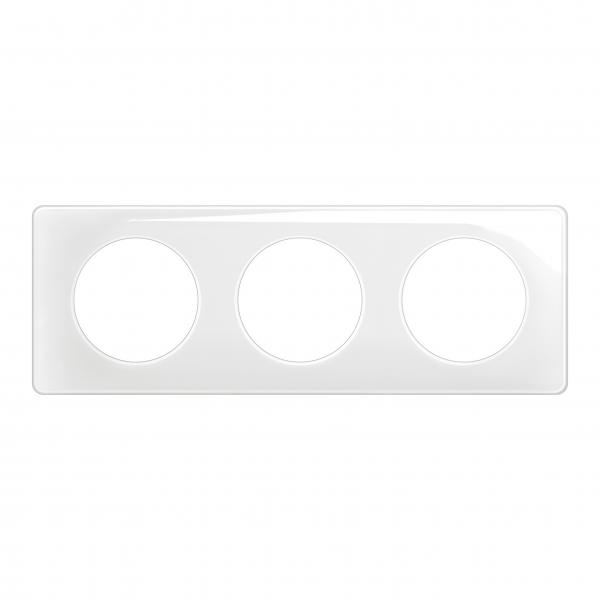Vignette 2 produit Plaque de finition nouveau Cliane 3 postes - Blanc Emaill | Ref : CP0003