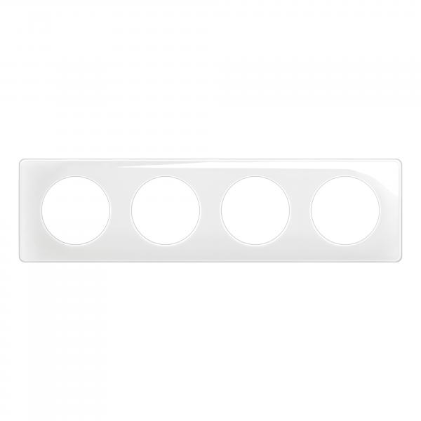 Vignette 2 produit Plaque de finition nouveau Cliane 4 postes - Blanc Emaill | Ref : CP0004