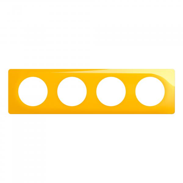 Vignette 2 produit Plaque de finition nouveau Cliane 4 postes - Jaune Safran | Ref : CP0404