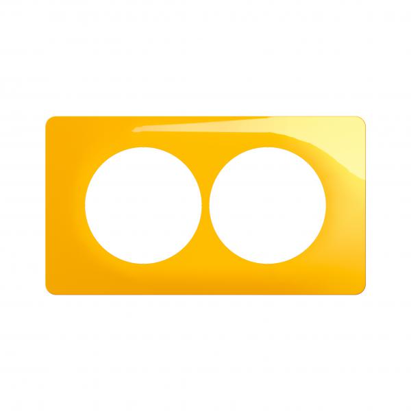Vignette 2 produit Plaque de finition nouveau Cliane 2 postes spciale rnovation - Jaune Safran | Ref : CP0406