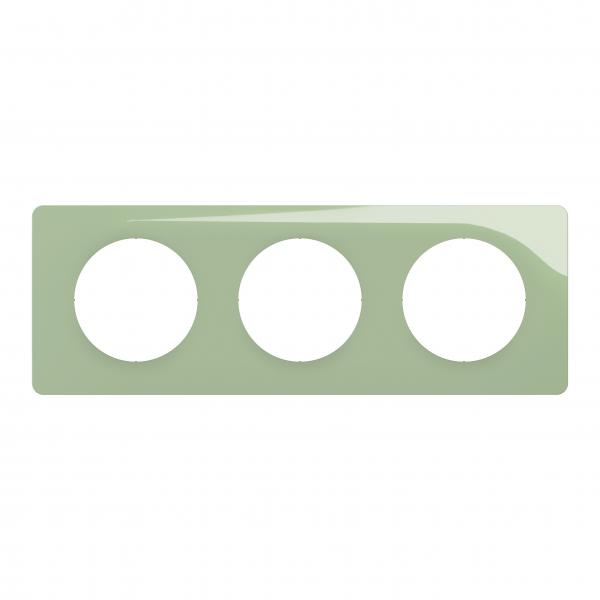 Vignette 2 produit Plaque de finition nouveau Cliane 3 postes - Vert Cladon | Ref : CP0503