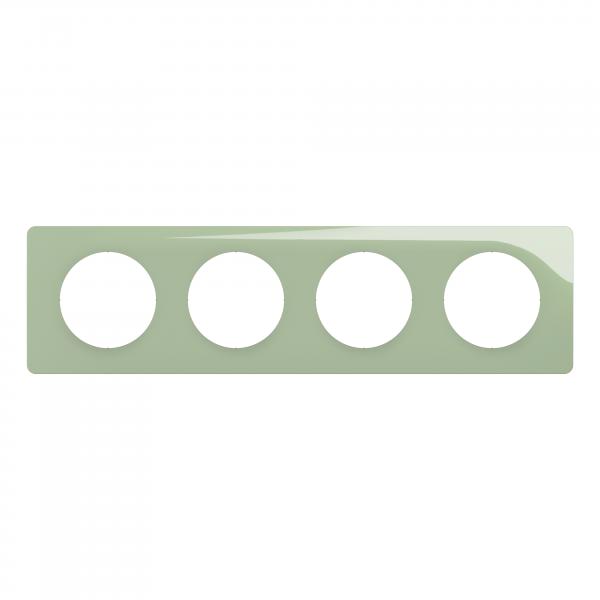 Vignette 2 produit Plaque de finition nouveau Cliane 4 postes - Vert Cladon | Ref : CP0504