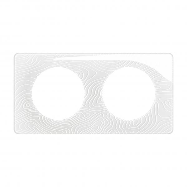 Vignette 2 produit Plaque de finition nouveau Cliane 2 postes - Blanc Relief | Ref : CP0602