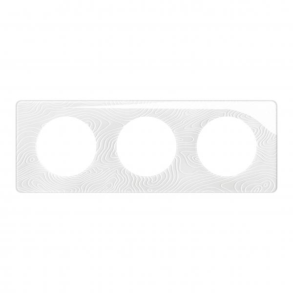 Vignette 2 produit Plaque de finition nouveau Cliane 3 postes - Blanc Relief | Ref : CP0603