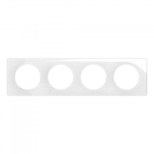 Vignette 2 produit Plaque de finition nouveau Cliane 4 postes - Blanc Relief | Ref : CP0604