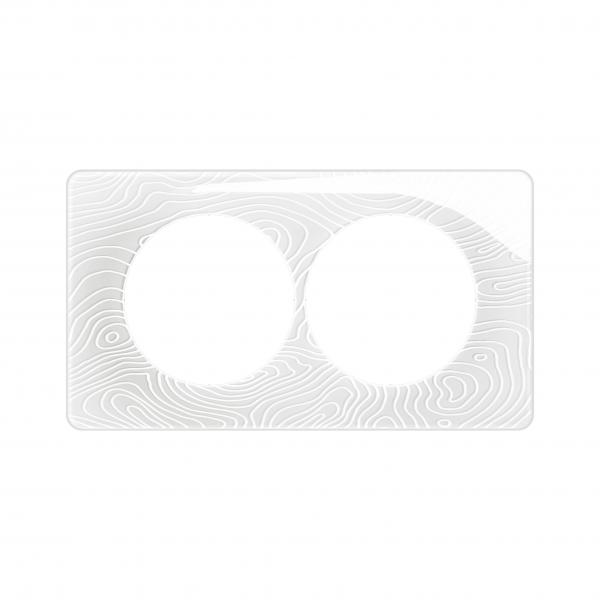 Vignette 2 produit Plaque de finition nouveau Cliane 2 postes spciale rnovation - Blanc Relief | Ref : CP0606