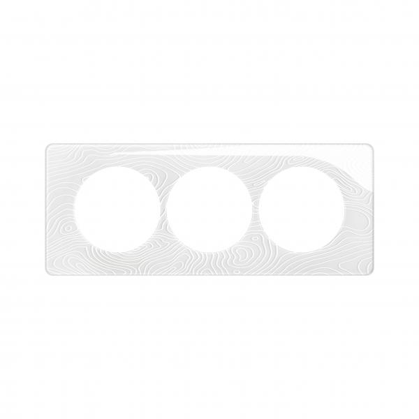 Vignette 2 produit Plaque de finition nouveau Cliane 3 postes spciale rnovation - Blanc Relief | Ref : CP0607