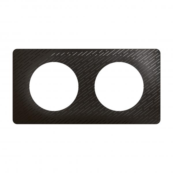 Vignette 2 produit Plaque de finition nouveau Cliane 2 postes - Noir Mtore | Ref : CP0702