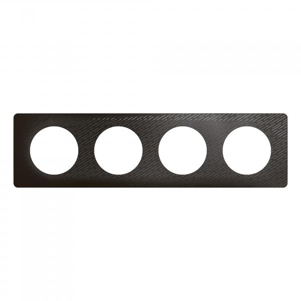 Vignette 2 produit Plaque de finition nouveau Cliane 4 postes - Noir Mtore | Ref : CP0704