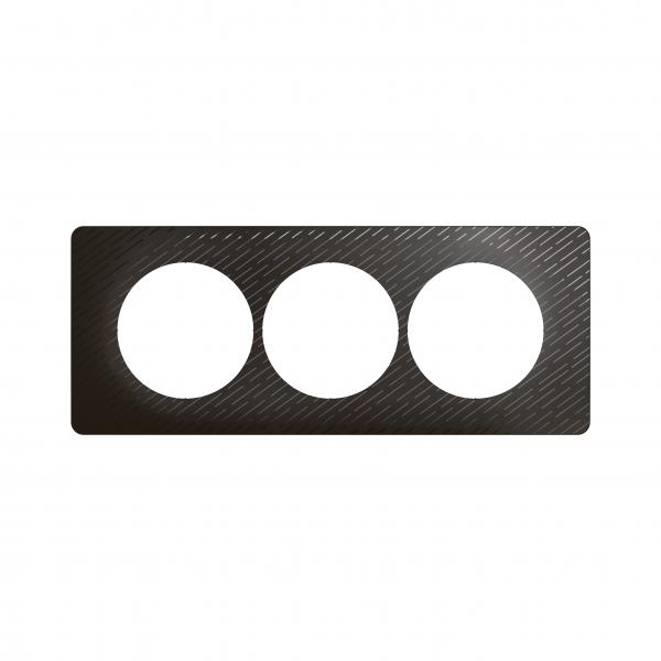 Vignette 2 produit Plaque de finition nouveau Cliane 3 postes spciale rnovation - Noir Mtore | Ref : CP0707