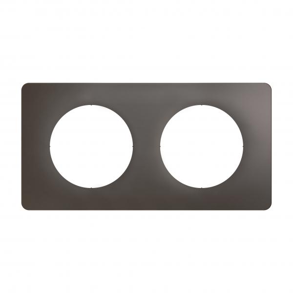 Vignette 2 produit Plaque de finition nouveau Cliane 2 postes - Gris Cendr | Ref : CP1002