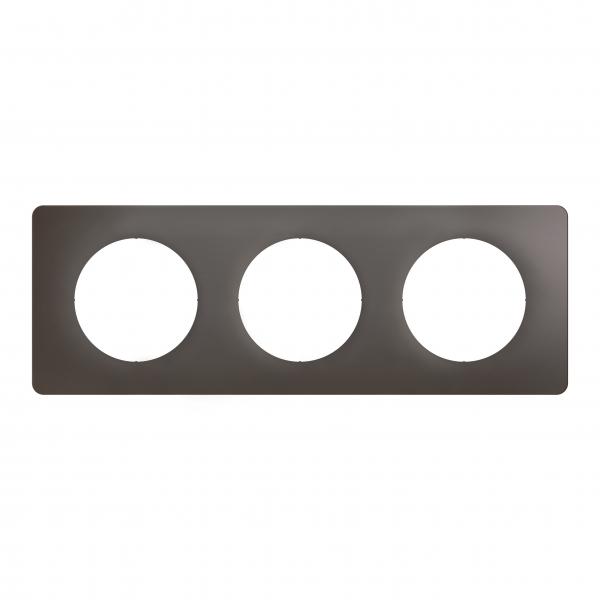 Vignette 2 produit Plaque de finition nouveau Cliane 3 postes - finition Gris Cendr | Ref : CP1003