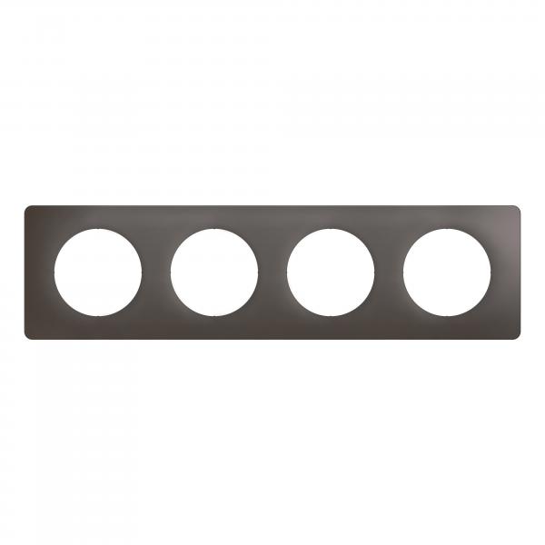 Vignette 2 produit Plaque de finition nouveau Cliane 4 postes - Gris Cendr | Ref : CP1004