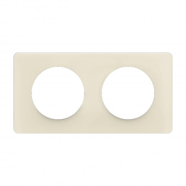 Vignette 2 produit Plaque de finition nouveau Cliane 2 postes - Blanc Amande | Ref : CP1102