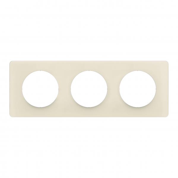 Vignette 2 produit Plaque de finition nouveau Cliane 3 postes - Blanc Amande | Ref : CP1103