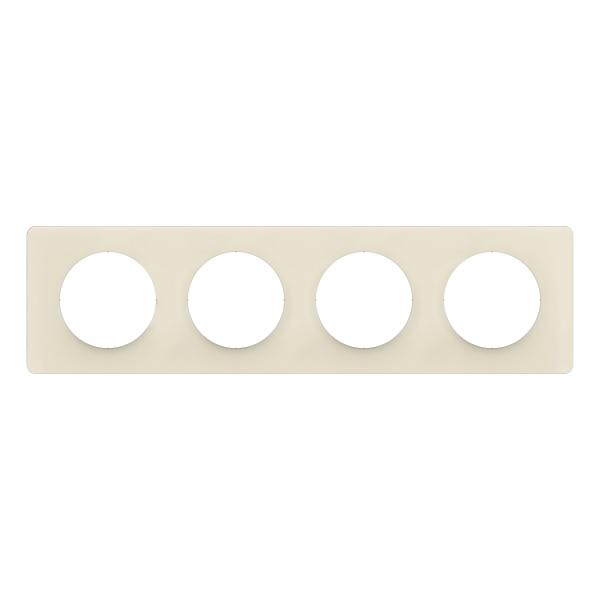 Vignette 2 produit Plaque de finition nouveau Cliane 4 postes - Blanc Amande | Ref : CP1104