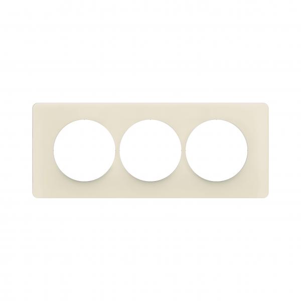 Vignette 2 produit Plaque de finition nouveau Cliane 3 postes spciale rnovation - Blanc Amande | Ref : CP1107