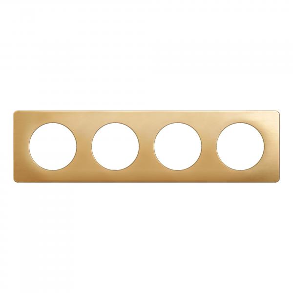 Vignette 2 produit Plaque de finition nouveau Cliane 4 postes - Laiton Satin | Ref : CP1204