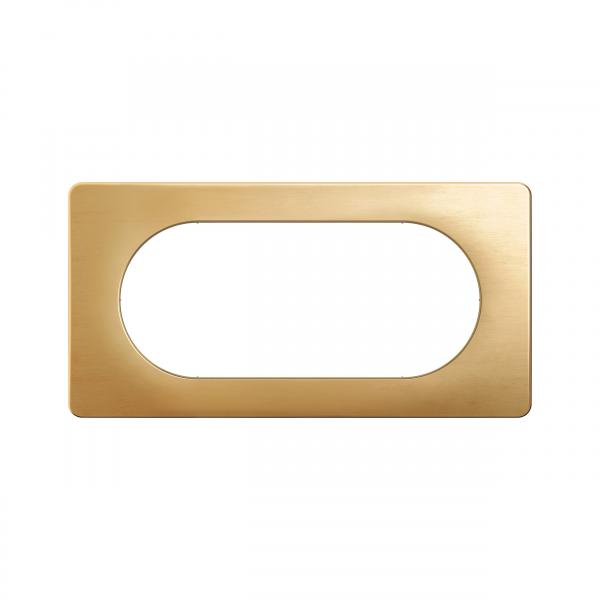 Vignette 2 produit Plaque de finition nouveau C�liane 4 � 5 modules - Laiton Satin� | Ref : CP1208