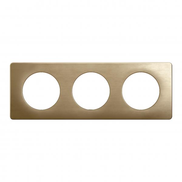 Vignette 2 produit Plaque de finition nouveau Cliane 3 postes - Bronze Satin | Ref : CP1603