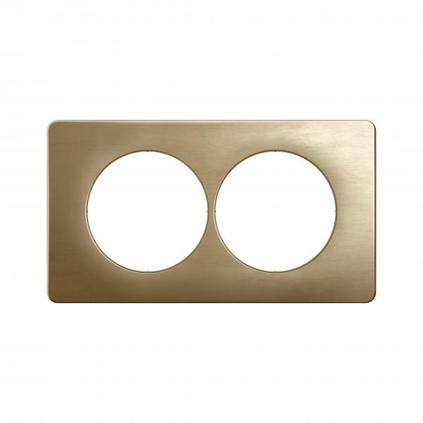 Vignette 2 produit Plaque de finition nouveau Cliane 2 postes spciale rnovation - Bronze Satin | Ref : CP1606