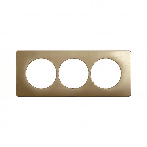 Vignette 2 produit Plaque de finition nouveau Cliane 3 postes spciale rnovation - Bronze Satin | Ref : CP1607